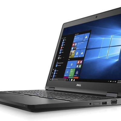 تصویر زاویه جانبی Dell Precision 3520 در حالت باز با نمایشگر لمسی فعال