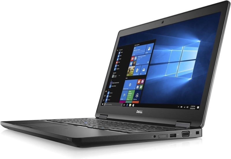 تصویر زاویه جانبی Dell Precision 3520 در حالت باز با نمایشگر لمسی فعال