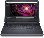 نمای روبروی لپ‌تاپ Dell Precision M7510 با صفحه‌نمایش روشن و طراحی صنعتی