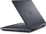 تصویر پشت لپ‌تاپ Dell Precision M7520 با لوگوی DELL و طراحی مقاوم برای استفاده صنعتی