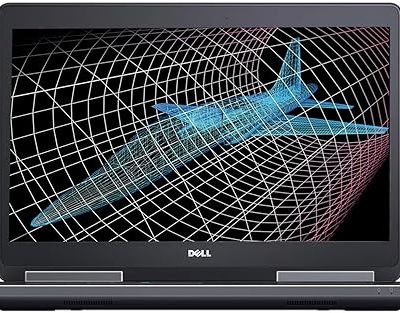 تصویر نمای جلو لپ‌تاپ Dell Precision M7520 با نمایشگر 15.6 اینچ Full HD روشن
