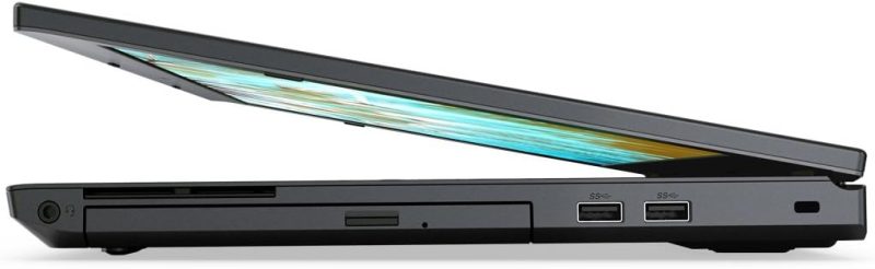تصویر از نمای باز شده لپ‌تاپ Lenovo L570 در زاویه ۹۰ درجه روی سطح سفید