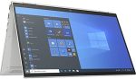 تصویر لپ‌تاپ HP EliteBook X360 1040 G8 در حالت لپ‌تاپ روی میز کار با نور طبیعی
