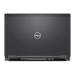 تصویر داینامیک از پشت لپ‌تاپ DELL 7730 با لوگوی براق Dell و دریچه‌های تهویه بزرگ مخصوص پردازش سنگین
