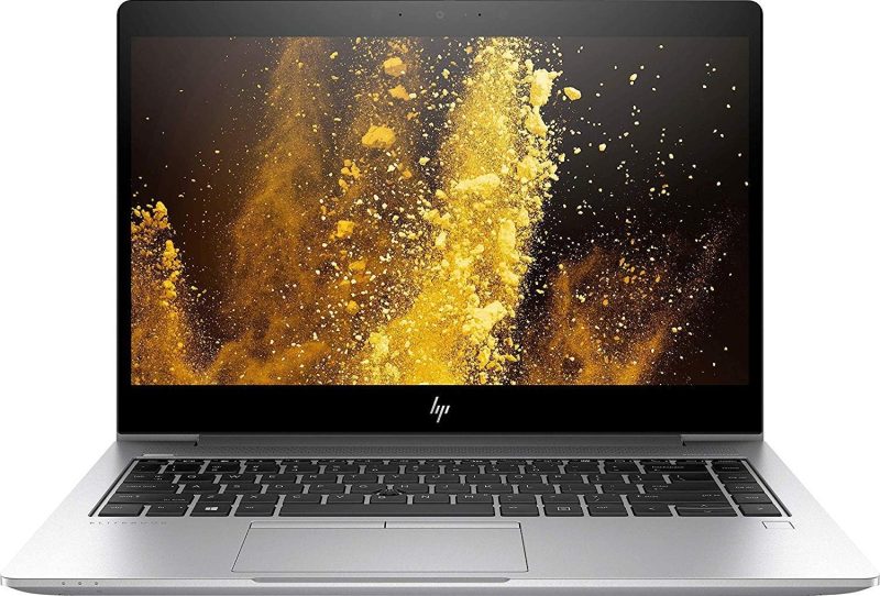 تصویر لپ تاپ HP EliteBook 840 G5 از نمای جلو با صفحه نمایش روشن