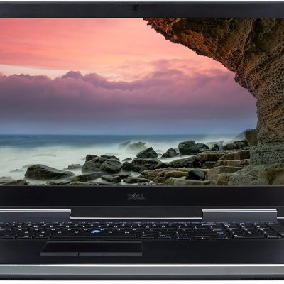 نمای روبروی لپ تاپ Dell Precision 7720 با صفحه نمایش FHD و کیبورد با نور پس‌زمینه