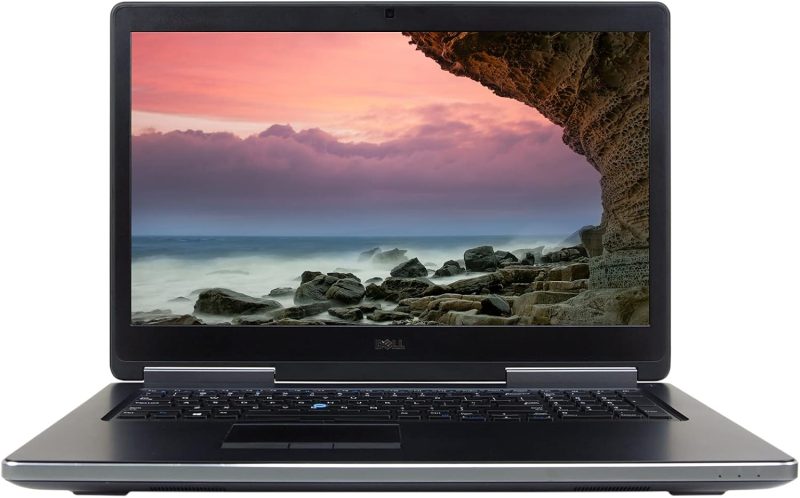 نمای روبروی لپ تاپ Dell Precision 7720 با صفحه نمایش FHD و کیبورد با نور پس‌زمینه