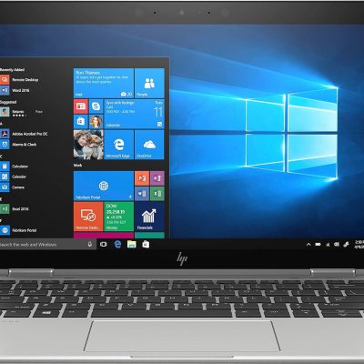 لپ‌تاپ HP Elite X2 G4 از نمای روبرو در حالت روشن