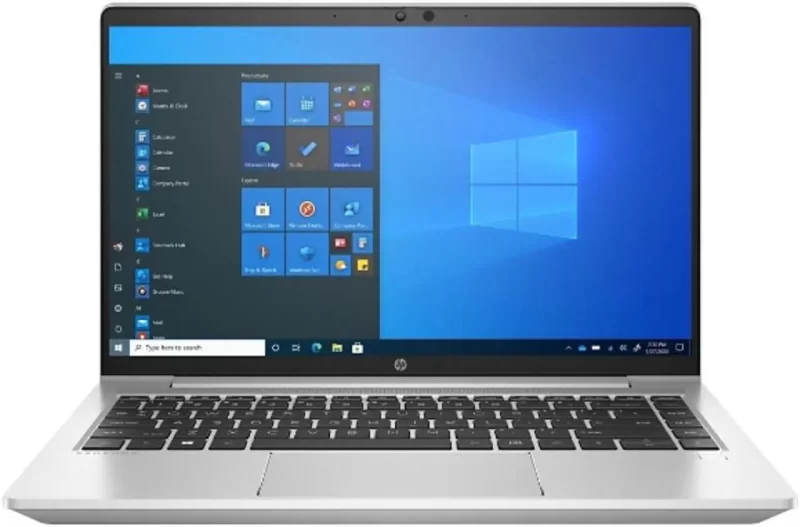 نمای کلی لپ تاپ HP Probook 640 G7 با بدنه آلومینیومی محکم و صفحه نمایش 14.1 اینچی FHD
